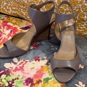 Taupe heeled sandal size 12